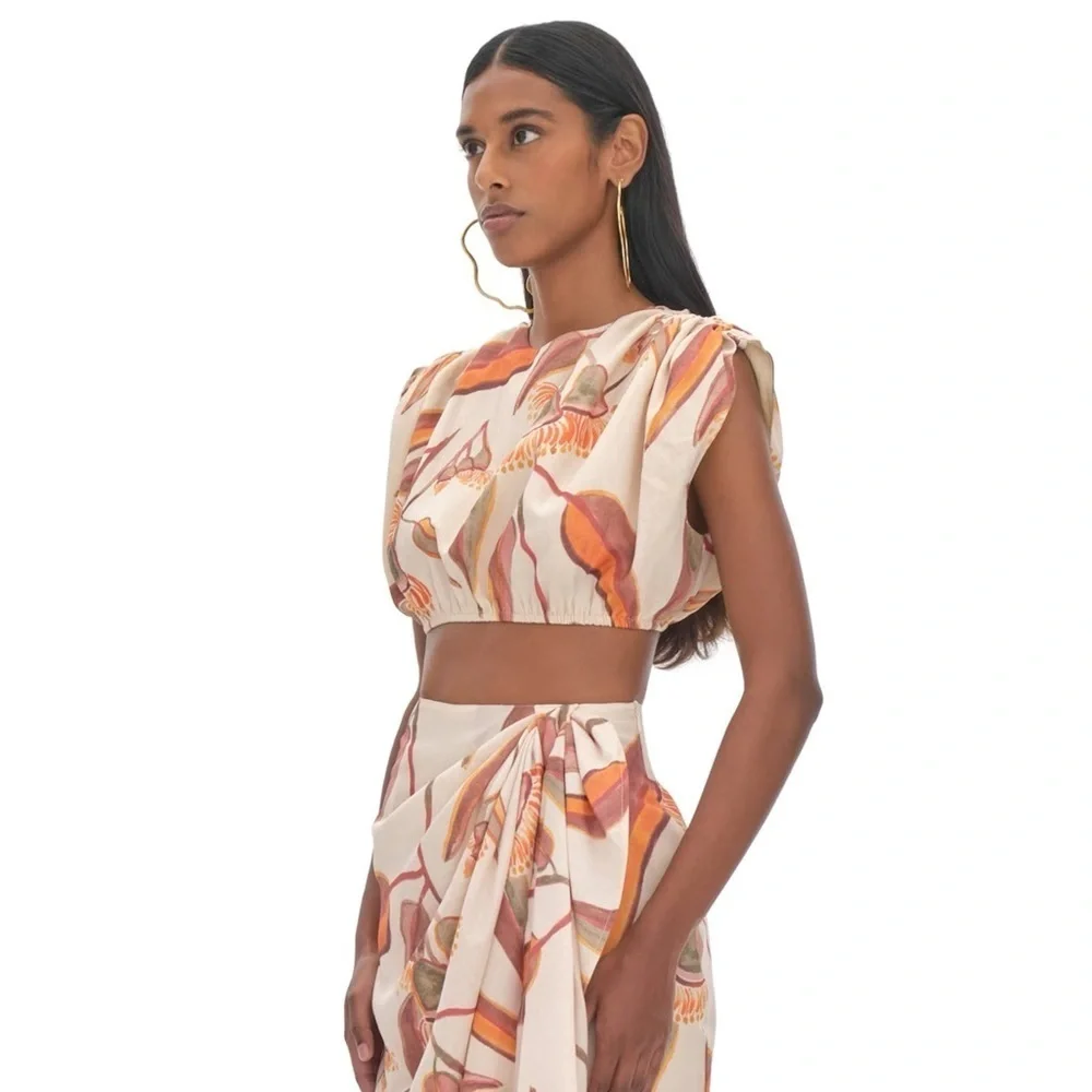 Andrea Iyamah - HALIMA EUCALYPTUS PRINT CROPPED TOP ONLY - Picture 3 of 5